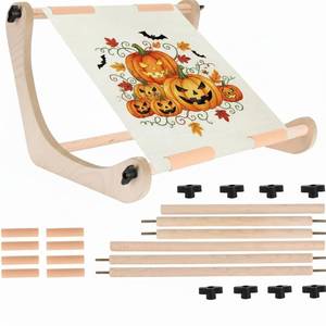 lot 50769 image: ALIMTEE Cross Stitch Stand for Lap or Table Top, Adjustable Width Embroidery Stand with 2 Sizes Rod (11.8 and 15.75) with Greater Stability - Retail $30
