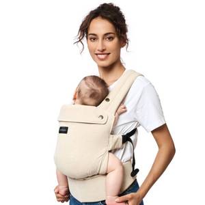 Momcozy Baby Carrier with Natural Cotton Linen, Built to Last, Ergonomic Design, 7-45lbs for Infant and Toddler, Lightweight and Comfortable, Hands-Free for Moms&Dads, Light Amber - Retail: $72