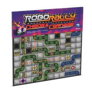 lot 58721 image: Renegade Game Studios Robo Rally Chaos & Carnage Expansion Board Game with Teleporters, Crushers, Randomizers - Retail $20