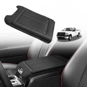 lot 58722 image: Muslogy Center Console Armrest Cover Fit for Ford F-150 F150 2009-2014 Accessories, Comfort Armrest Pad Console Lid Cushion Vegan Leather Regular Thick(Bucket Seat ONLY) - Retail $20