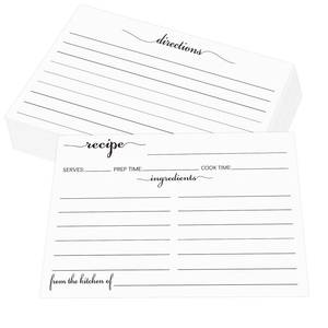 lot 58724 image: RDKOEAKEL 4x6 Recipe Cards Rustic White - From the Kitchen Of 100 Pack Double Sided Recipe Cards Cooking Cardstock with Lines for Weddings, Bridal Shower, Baby, Christmas Gifts - Retail $12
