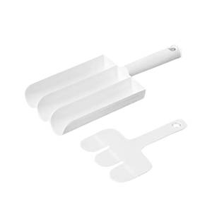 lot 58728 image: White Creative Kitchen Triple Meatball Maker, Meat Ball Scoop with Cutting Spade Ball Maker, None-Stick Meatball Maker Melon Ballers Fruit and Vegetable Tools - Retail $6