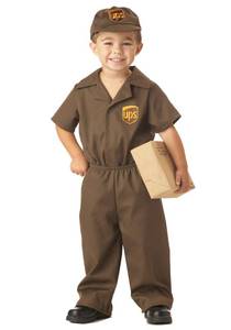 lot 58730 image: California Costumes Little Boys UPS Guy Costume Large (4-6) - Retail $25