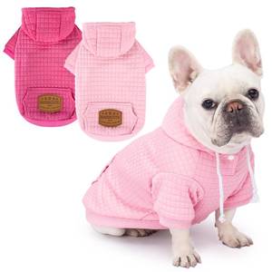 lot 58737 image: 2 Pack Dog Hoodie Sweaters for Small Medium Dogs Warm Dog Clothes for Large Dogs Soft Waffle-Like Laminated Sweatshirt Bulldog (PinkRose, M (Back 15.5,Chest 21.6, Neck 13)) - Retail $17