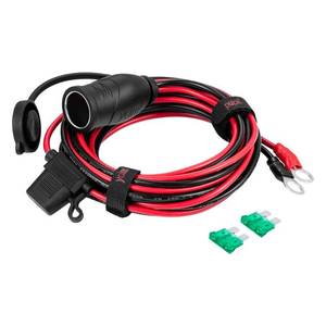 lot 58756 image: YCIND 38 Ring Eyelet Terminal to Female Cigarette Lighter Socket Battery Boost Cable Heavy Duty 30A Fuse 12V24V 12AWG Cord 6Ft - Retail $19