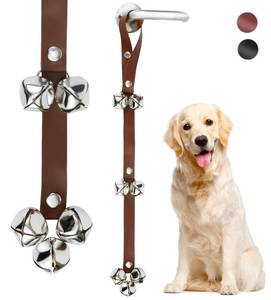 lot 58758 image: Borong Leather Door Bells for Dogs Potty Doorbells for Dogs Training Dog Buttons for Communication Dog Training Bell Pet Supplies (Brown) - Retail $10