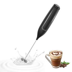 lot 58763 image: Milk Frother Handheld Battery, Electric Foam Maker Frother Wand, Drink Mixer with Stainless Steel Whisk for Coffee, Matcha, Lattes, Cappuccino Black - Retail $9