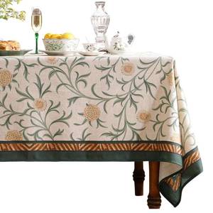 lot 58769 image: patdrea Designer French Linen Table Cloth for Rectangle Table,Vintage Fall Decorative Tablecloth,Floral Decoration Cover for Kitchen Dining Christmas,Tea Party,Thanksgiving,55x87-Littledaisy - Retail $58
