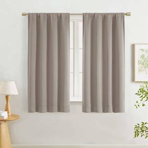 lot 61506 image: Lecloud Stone Curtains for Bedroom 54 Inch Length 2 Pcs, Room Darkening Modern Farmhouse Decor Living Room Curtains, Rod Pocket Thermal Insulated Window Curtain Drapes, Each Panel 40 W x 54 L - Retail $14
