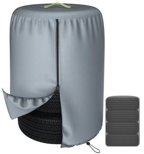 lot 61508 image: Durable 600D Tire Storage Bag,Large Tyre Dust Protective Cover with Waterproof Zipper, Spare Stack Storage Tire Cover for IndoorOutdoor Use,Universal Fits Trucks,SUV,Jeep,Car,Trailer,RV,Camper Wheels - Retail $21