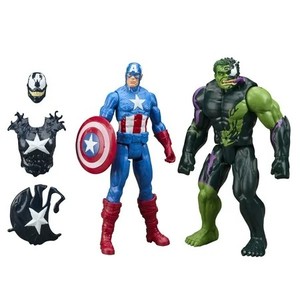 lot 50015 image: Marvel Avengers VenomVersus Titan Hero Series Venomized Captain America & Venomized Hulk Action Figures
