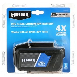 lot 50067 image: HART 20V Lithium-Ion 4.0Ah Battery (Charger Not Included)