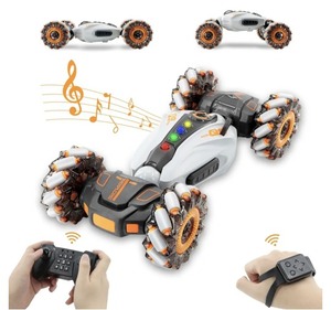 lot 50114 image: RC Stunt Car, 2.4GHz Remote Control Gesture Sensor Toy Cars, Double Sided Rotating Off Road Vehicle 360  Flips with Cool Lights, Spray  Music for Boys and Girl 8-12 Year Old Gray