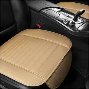 lot 50123 image: 2 PCS Car Seat Covers for Front Seats, Breathable Leather Cushion Protector, Anti-Slip Driver Seat Padded with Storage Pockets, Universal Car Accessories for Most Cars, SUVs (Beige)
