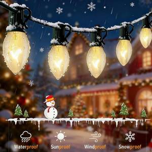 lot 50126 image: GOOTHY C7 Clear Christmas Lights, 25Ft 25 C7 Incandescent Warm White Christmas Decorations String Lights, Hanging Vintage Christmas Tree Lights Waterproof for Patio Indoor Xmas Roofline Party Wedding