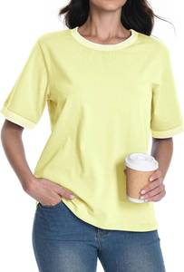 lot 50129 image: Women S T Shirts Short Sleeve Striped Color Block Crew Neck Tops Casual Summer Fashion Tees SIZE XL