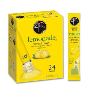 lot 50130 image: 4C Powder Drink Mix Packets, Lemonade 1 Pack, 24 Count, Singles Stix On the Go, Refreshing Sugar Free Water Flavorings