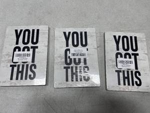 lot 50156 image: Lot of 3 Inspirational Wooden Table Signs, You Got This, Modern Wall Decor, 5x7 Wooden Sign with Stand and Hook, Cubical Decor, Wall Art for Office, Office Home Decoration Sign Gift, Funny Gifts for Women
