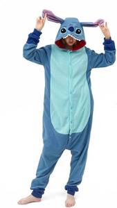 lot 50164 image: One-Piece Pajamas Stitch Unisex Adult Women Men Teens Homewear Sleepwear Halloween Cosplay Costume,Large