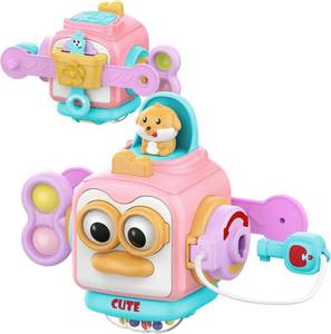 lot 50166 image: SOONYANG Montessori Toys 2-in-1 Penguin and Pony for 1 Year Old, Toddler Toys Travel Activities Busy Board Cube for 1 Year Old Girl Gifts, Sensory Toys for Baby Gifts, Learning Fine Motor Skills Toddler Toys