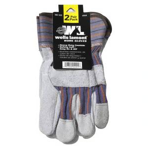 lot 50169 image: Wells Lamont Mens General Purpose Work Gloves WhiteBlue One Size Fits All 2 pk