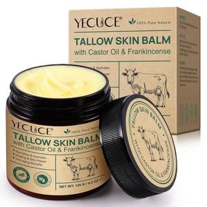 lot 50221 image: Tallow Castor Oil Frankincense Oil Skin Balm, 100% Grass-Fed Beef Tallow for Skin, Face & Body Moisturizer for Sensitive Skin (4.2 Fl Oz)