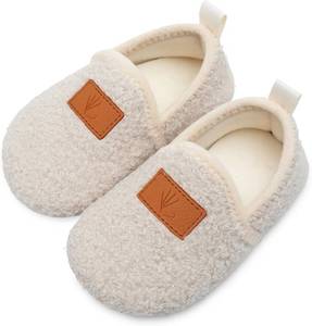 lot 50262 image: Lisdwde Kids Winter Indoor Household Shoes Toddler Boys Girls House Slippers Warm Socks for Baby, Color gray