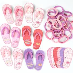 lot 50265 image: 98pcs Valentines Day Gifts for Kids Childrens Slipper Card with Hair Rope Set Valentines Day Gift Exchange Hair Accessories for School Classroom Boys Girls Toddlers and Kids Party Favor Sets