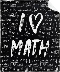 lot 50280 image: I Love Math Plush Fuzzy Throw Flannel Nap Blankets for Travel Picnic, Bed, Sofa Warm Cozy for All Seasons Personalized Pattern Festival Gift Pets 40X30