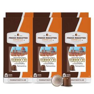 lot 50282 image: Fresh Roasted Coffee for Nespresso OriginalLine, Verroccio Italian Craft Espresso, 60 Count Aluminum Capsules