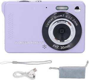 lot 50325 image: 50MP Digital Camera High Resolution 1080P Screen Autofocus Electronic Image Stabilization Camera (Purple)