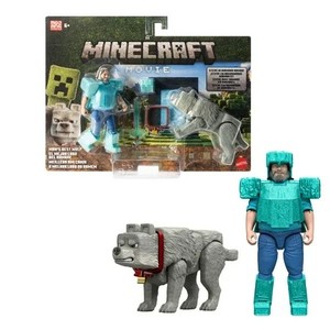 lot 50355 image: Minecraft Man s Best Wolf Pack with 2 Action Figures & 2 Accessories, Set Inspired by the Movie