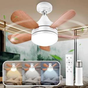 lot 50404 image: Socket Fan Light E26E27 Base with Remote Control,Adjustable speedsCeiling Fan Light,2H4H Timer,40W,3000-6000K Brightness Dimmable,Ceiling Fan Replacement for Bedroom, Living Room, Kitchen