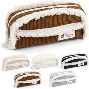 lot 50422 image: Joyask Pencil Case Pouch, Large Capacity Pencil Bag Pen Case Cute Pencil Case with zipper Soft Corduroy Pencil Pouch For Teen Girls Aesthetic School Supplies Brown