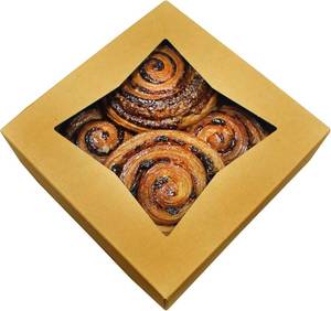 lot 50441 image: BAKELUV 100 Pack 8x8x2.5 Inch Brown Bakery Boxes with Window  Cookie Boxes, Pastry, Desserts, Treats, Food, Cardboard TakeawayTakeout Containers  Kraft