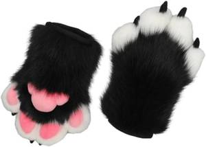lot 50459 image: Bear Wolf Paw Gloves Faux Fur Cat Claw All Cover Mittens Animals Paw Gloves Costume Accessories for Cosplay
