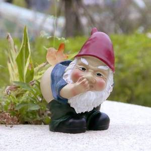 lot 12083 image: Funny Garden Gnomes Decorations for Yard Statue Solar Powered Knomes Figurines Light Naughty Sculpture Outside Decor Lawn Ornament for Dad Grandpa Man