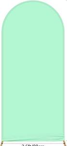 lot 12089 image: 2x5ft Aquamarine Spandex Arch Backdrop Cover for Round Top Stand - Wedding, Baby Shower, Bridal Shower, Birthday Events Party Decoration