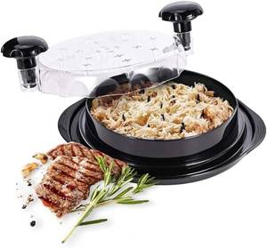 lot 12119 image: Pro Chicken Shredder Transparent Lid with Ergonomic Handle Visible Chicken Breast Shredder Tool, Dishwasher Safe Cleaning Brush - Meat Shredder Machine