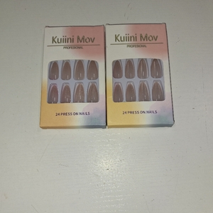lot 55024 image: 2 packs Press on Nails Fake Nails Cat Eyes Nails Glue on Nails Gel Nail Kit 24PCS Pink Galaxy Almond Press on Nails, Chic & Reusable False Nail Kit in 12 Sizes with Nail File and Adhesive Tab