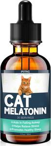 lot 55027 image: IPOTAO Cat Melatonin - Cat Calming Products for Stress & Anxiety Relief, Melatonin for Cats Sleep Aid, Cat Relaxer Calming Drops, Support Restful Sleep for Your Cat, 1 fl oz