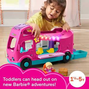 lot 12819 image: Little People Fisher-Price 2-Figure Barbie Little Dreamcamper RV Playset
