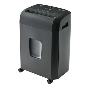 lot 12820 image: Pen  Gear 16-Sheet Cross-Cut PaperCDs and DVDsCredit Card Shredder, 5.3 Gallon Bin, Black,Home and Office use