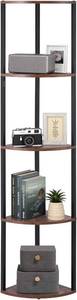 lot 55044 image: VEVOR 5 Tier Corner Shelf with LED Light, 64 Tall Corner Bookshelf with Storage Shelves for Collectibles, Display Shelf with Multi-Color Lights Controlled Via RCAPP for Bedroom, Living Room, Office