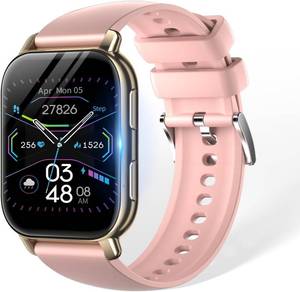 lot 57003 image: Smart Watch 1.8 Inch Large Screen for Men Women Bluetooth 5.4 Pedometer Watch Sport Watch Multi-Sport Modes TalkMessage Notification Music Playback Silver (Golden)