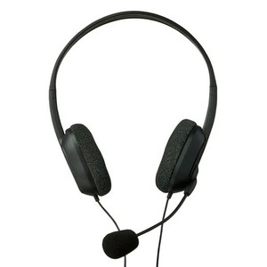 lot 57033 image: onn 3.5mm AUX Stereo Headset with Built-In Microphone, Black