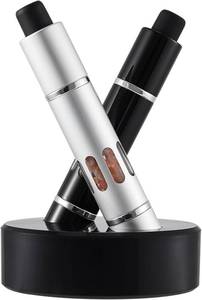 lot 57036 image: Manual PSalt and Pepper Grinder Set with Stand, One-Handed Thumb Press Grinder, Portable Spice Pepper Mill, Stainless Steel with Thumb Button, for Pepper, Sea Salt,Silver