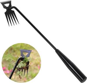 lot 57051 image: LOT OF FOUR - Weeding Tools,Portable Garden Weeder Tool,2024 New Manganese Steel Weed Puller,for Hand Weeder for Vegetable Gardening Backyard Farm Planting &amp Uprooting Weeding Tool (Black 5-Tooth)