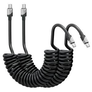 lot 57054 image: USB C to USB C Cable 5.9ft 2-Pack Coiled Type C Charger Cable, 60W Type C Car Charger Fast Charging, Compatible with Samsung Galaxy S24S23S22S21, for iPhone 1616 Plus 16 Pro 16 Pro Max.