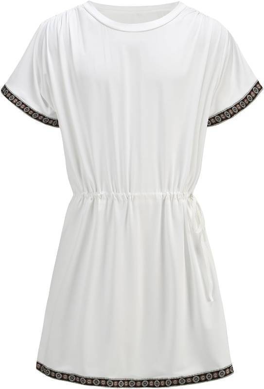 lot 8186 image: Roman Toga Costume for Men, Ancient Greece White Robe Greek God Zeus Dionysus Cosplay Adults Halloween Christmas SIZE XL